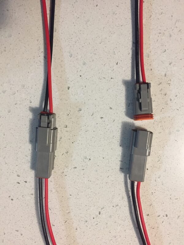 2 Pin Male and female Deutch Connector with 16 awg wires